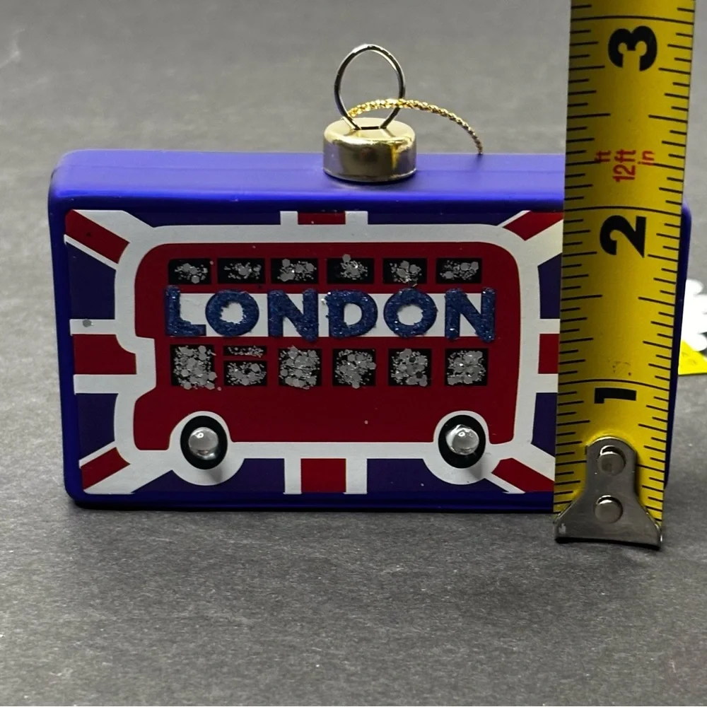 Anthropologie Furbish London Matchbook Glass Ornament  Blue NWT